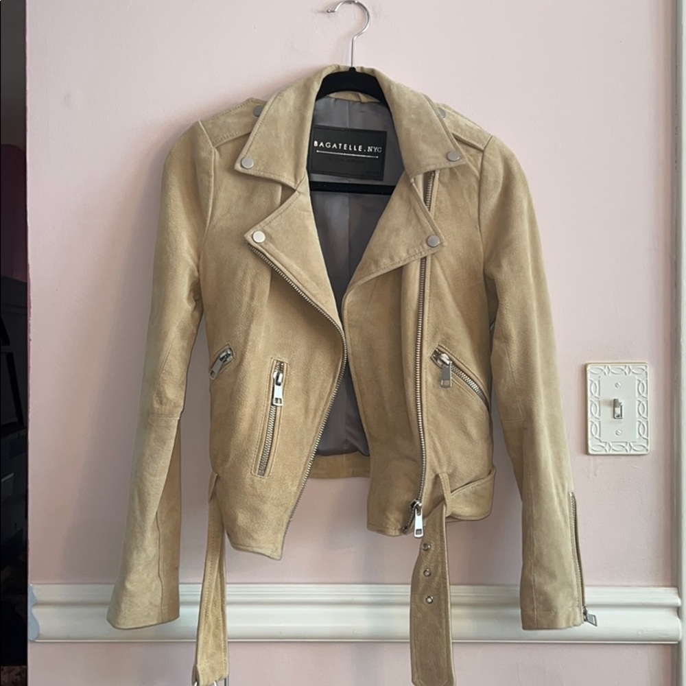 Bagatelle NYC Suede Moto Jacket